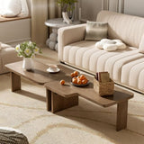U-Can Modern Minimalist Coffee Table Set, Rectangle Coffee Table with Splicing Design, N724P232174D