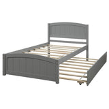 Twin size Platform Bed with Trundle, Gray WF194304AAE