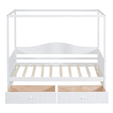 Twin Size Canopy Day Bed with 2 Drawers, White WF309172AAK