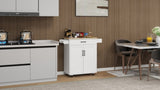 Kitchen island rolling trolley cart with 1 drawer 2 doors with storage racks Adjustable Shelves W282P163314