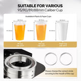 Cup Sealing Machine Full Automatic, Electric Cup Sealer 500-600 Cups/H, Bubble Tea Machine with LCD 65970414