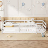 Twin Size Bed, Montessori Bed with Fence, Kids Montessori Bed Twin Size, Wood Montessori W1820P235710