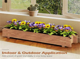 Pine Wood Raised Garden Bed with Drainage Holes & Protective Liner, Indoor Outdoor Planter Box for 48342172