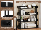 4-Tier Anti-Tipping Open Bookcase with Elevated Legs, Black Display Rack for Home Office 37815024