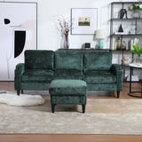 UNITED WE WIN Sofa for three, solid wood frame, Chenille fabric, side pocket, with two cup holders, W1568142741