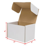 50 Corrugated Paper Boxes 6x4x4"White Outside and Yellow Inside 08347843