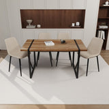 59" MDF natural wood table and modern chair 4-piece set, medieval wooden kitchen 26775979