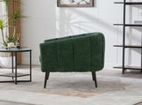 29.9'' Modern Upholstered Chenille Vanity Barrel Accent with Metal Legs, Channel Tufted Lounge W3118P328899