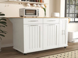 Kitchen Island with Drop Leaf, Kitchen Cart with 3 Tier Pull Out Cabinet Organizer, Internal 63885739