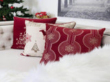 Red Holiday Embroidered Velvet Throw Pillow with Insert 20x20 Set of 4 B357P609103
