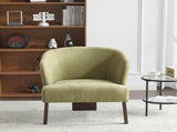 Modern Accent Chair with Round Back & Wooden Legs - Mid-Century Inspired Lounge Chair for Living N767P266888G