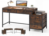 5 Drawer Computer Desk Reversible Drawers & Printer Shelf, Industrial Home Office Writing Desk 64255846