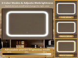 Large Vanity Table Set with LED Lighted Mirror, Vanity Desk with Charging Station, Makeup Table with 23225109