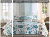 7 Piece Cotton Sateen Comforter Set Aqua Cal King B03597268