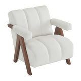 Mid Century Modern Accent Chair with Solid Wood Frame, Upholstered Living Room Chairs with Thick N765P197467W