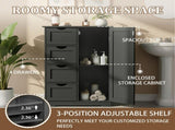 Black MDF with melamine veneer, 56*30*80cm, 4 drawers, 1 door, bathroom vanity 56634928