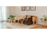 TV Tray Table Set, 3-Piece with 2 Folding Rubberwood Trays and Storage Rack, Natural 40772701