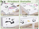 Black and white panda MDF painted finish, solid wood legs, 1-drawer children's dressing table set, 19880855