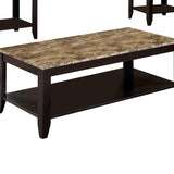 Cappuccino 3-Piece Faux Marble Top Occasional Set B062P153834