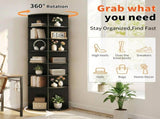 7-tier, 360&deg rotating wood-plastic composite shoe rack, 60*60*184cm, black 06263658