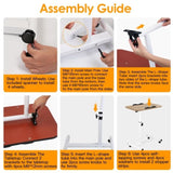 Mobile Standing Desk, Height Adjustable Rolling Laptop Table, 90 Tiltable Overbed Bedside Table, 85923978