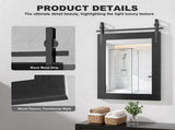 Farmhouse Bathroom, 31 x 31 Inch Rustic Wood Framed Wall Mounted, Black Vintage Vanity 42530797
