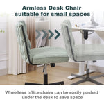 ZUN Armless Office Desk Chair No Wheels, GREEN W1372131078