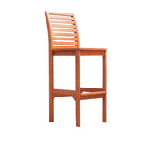 Emilio Reddish Brown Tropical Wood Bar Chair B093121201