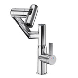 Chrome Bathroom Sink Faucet with Spray Function and Temperature Display for Anti-Skid Switch and Hot W1217P214949