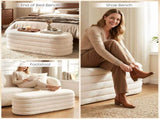 White Upholstered Storage Bench with Gas Struts 660LBS Seating Capacity for Bedroom 41466340