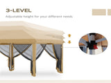 Pop Up Canopy Party Tent with Netting 10' x 20' Beige -AS 66157208