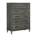 ZUN Modern Transitional Style Bedroom Furniture 1pc Chest of 5 Drawers Gray Finish B011P154899