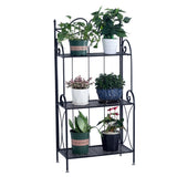 ZUN Metal Foldable 3-Tier Plant & Home Décor Display Stand Rack / Book Shelf 04893666