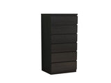 6 Drawer Dresser,Modern Storage Chest of Drawers,18.9In Black Dresser for Closet with Handle-Free W3151P407892