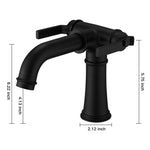 ZUN Industrial Pipe-Style Bathroom Faucet Black 2-Handle Vanity Mixer Tap Pop-Up Drain Included W1920P254901