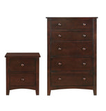 Contemporary Dark Oak Finish 1pc Chest of Drawers Plywood Pine Veneer Bedroom Furniture 5 drawers HS00F4235-ID-AHD
