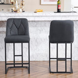 Set of 2,Modern Upholstered Bar Stool with Button-Tufted Backrest, Counter Height Chair with Sturdy W1901P225272
