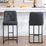 ZUN Set of 2,Modern Upholstered Bar Stool with Button-Tufted Backrest, Counter Height Chair with Sturdy W1901P225272