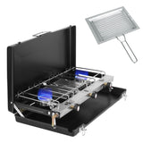 3-Burner Propane Camping Stove 20000 BTUs, Portable Camp Stove with 3 Adjustable Burners and 07649415