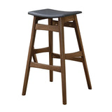 ZUN Dark Grey and Natural Walnut Bar Height Stool B062P153518