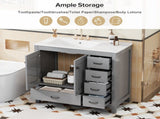36" Gray Bathroom Vanity with Ceramic Sink Combo, Abundant Storage Cabinet -2 Soft close doors and 5 N729P183735E