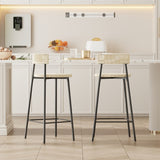 Counter Stools Set of 2 Handwoven Paper Rope Bar Stools Boho Round Dining Pub Chairs for Kitchen W1757P271584