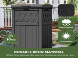 31 Gallon Large Outdoor Trash Bin, Waterproof Resin Garbage Can with Lid & Drip Tray, Waste 85962609