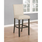 ZUN Beige Bar Stool with Nailhead Trim B062P153503