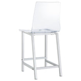 Clear and Chrome Counter Height Stools B062P153519