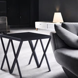 Magenta Glass Top & Black Finish End Table B2726P244373