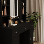 ZUN Newly designed smart mirror table with drawers and storage cabinet, table with W1320P147407