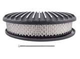 12" Oval Fully Finned Black AluminumElement Suit 4 Barrel Carbs Air Cleaner Fits for SBC Classic 81079775