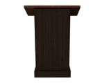 Wood Podium Stand, 44" Tall Wooden Lectern with Mic Stand Space, sliding shelf with cup holder and W282P430658