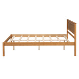 Platform Bed Frame with Headboard, Wood Slat Support, No Box Spring Needed, Full, Oak WF212812AAN